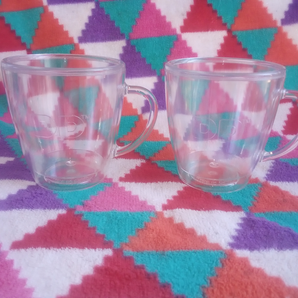 2 dunkin donuts 10oz double wall acrylic mugs
